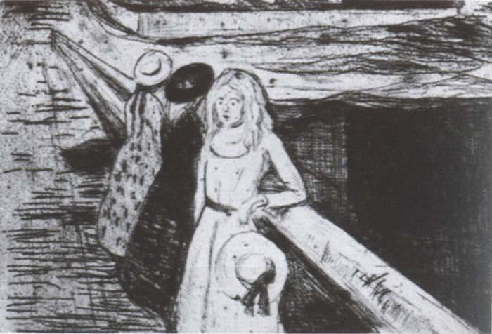 Edvard Munch Girls on the bridge oil painting picture